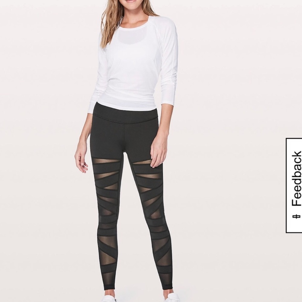 lululemon mesh stripped leggings